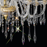 "Amadeo" lustre vénitienne en cristal - 8 lumières - transparent avec Swarovski pendentifs