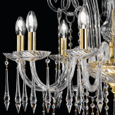 "Amadeo" lustre vénitienne en cristal - 8 lumières - transparent avec Swarovski pendentifs