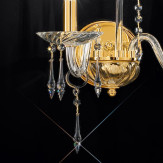 "Amadeo" aplique veneciano de pared en cristal - 2 luces - transparente con Swarovski colgantes