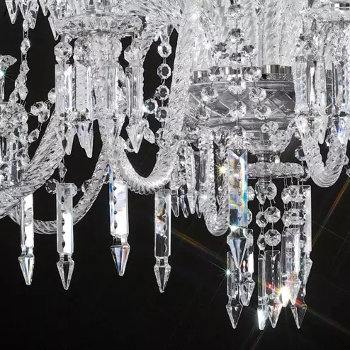 "Cima" large venetian crystal chandelier  - 10+10 lights - transparent 