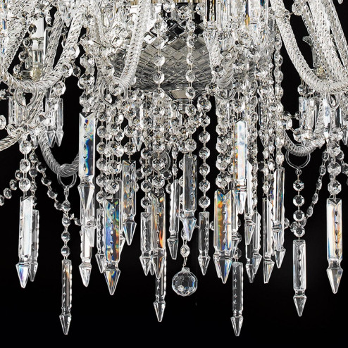 "Cima" large venetian crystal chandelier  - 30 lights - transparent 