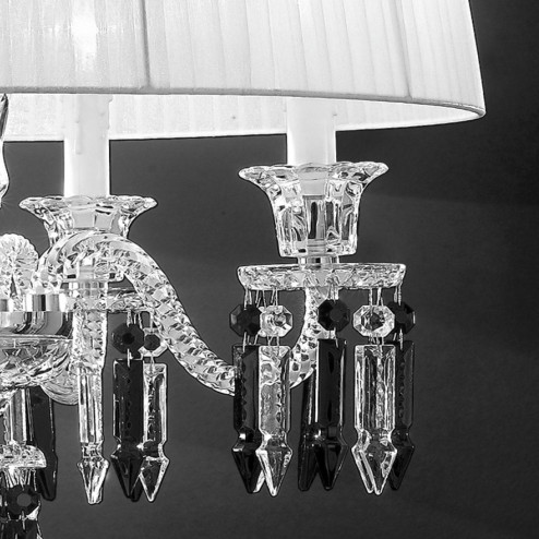 "Cima" venezianischer kristall hangeleuchte  - 4 flammig - transparent mit lampenschirmen