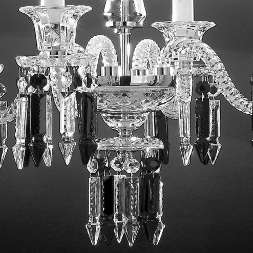 "Cima" venetian crystal pendant light - 4 lights - transparent with lampshades