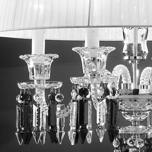 "Cima" venezianischer kristall hangeleuchte  - 4 flammig - transparent mit lampenschirmen
