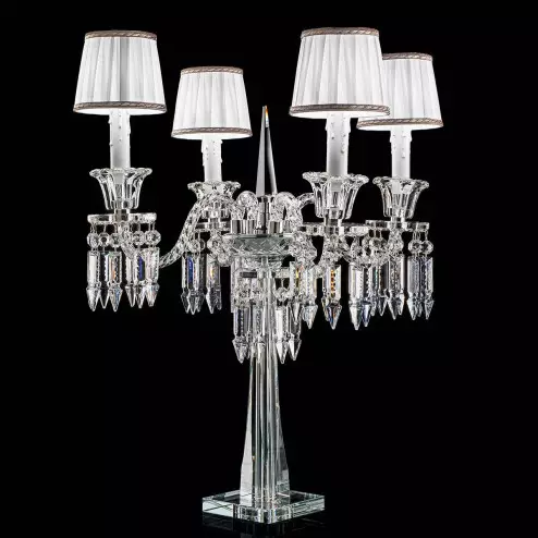 "Cima" venezianischer kristall tischleuchte mit lampenschirmen - 4 flammig - transparent