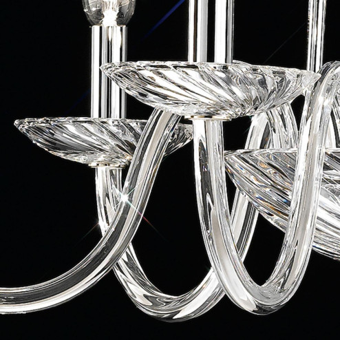 "Gentileschi" venetian crystal chandelier - 6 lights - transparent with Swarovski pendants