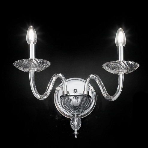 "Gentileschi" aplique veneciano de pared en cristal - 2 luces - trasparente con Swarovski colgantes