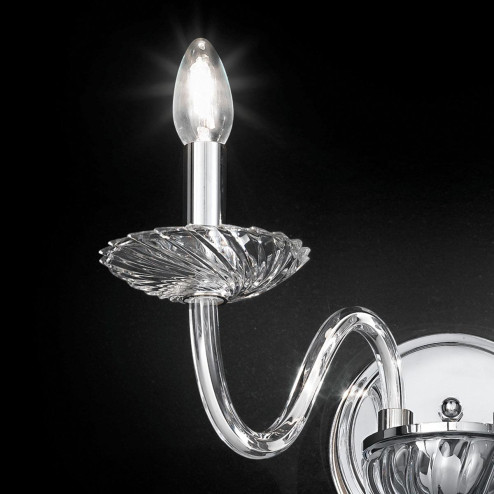 "Gentileschi" venezianischer kristall wandleuchte - 2 flammig - trasparent mit Swarovski Anhänger
