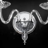 "Gentileschi" aplique veneciano de pared en cristal - 2 luces - trasparente con Swarovski colgantes