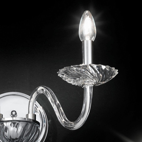 "Gentileschi" venezianischer kristall wandleuchte - 2 flammig - trasparent mit Swarovski Anhänger