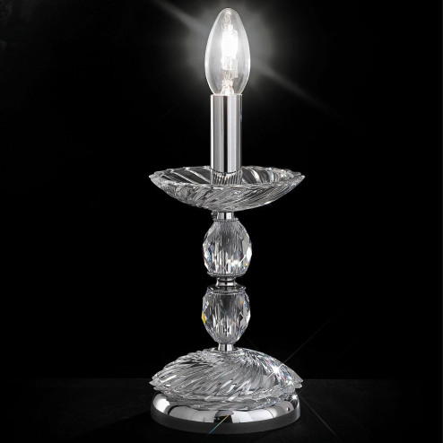"Gentileschi" venetian crystal bedside lamp - 1 light - transparent with Swarovski pendants