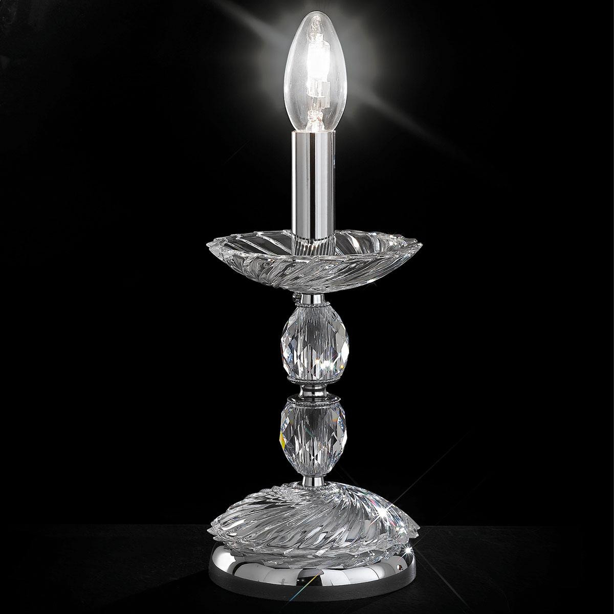 "Gentileschi" venezianischer kristall nachttischleuchte - 1 flammig - transparent mit Swarovski Anhänger