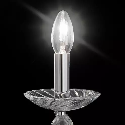 "Gentileschi" lampe de chevet vénitienne en cristal - 1 lumière - transparent avec Swarovski pendentifs
