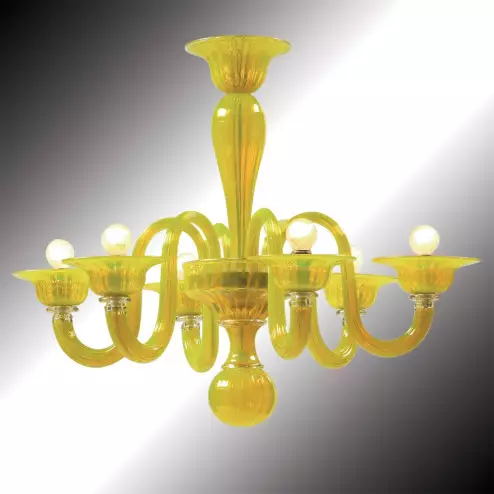 "Limone" lustre en verre de Murano jaune