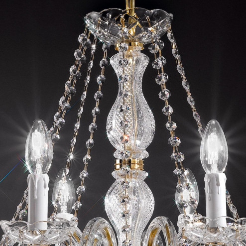 "Botticelli" lampara veneciana en cristal - 10 luces - transparente con cristal Asfour