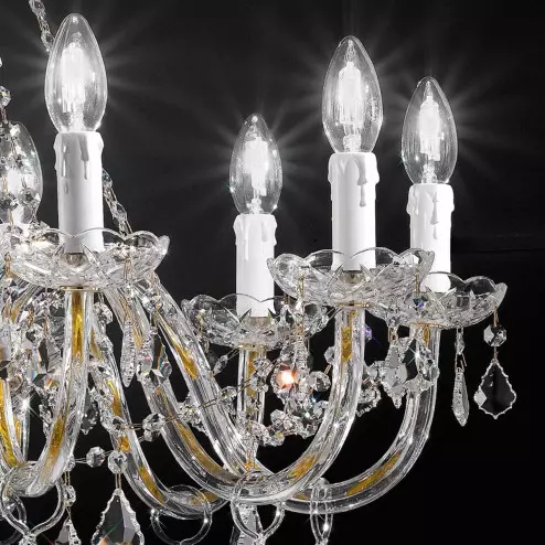 "Botticelli" venetian crystal chandelier - 10 lights - transparent with Asfour venetian crystal