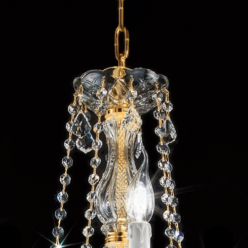"Botticelli" araña grande en cristal veneciano - 10+5  luces - transparente con cristal Asfour