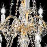 "Botticelli" araña grande en cristal veneciano - 10+5  luces - transparente con cristal Asfour