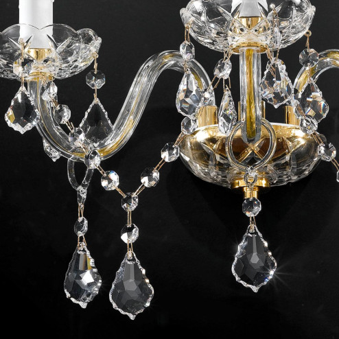 "Botticelli" venezianischer kristall wandleuchte - 3 flammig - transparent mit kristal Asfour
