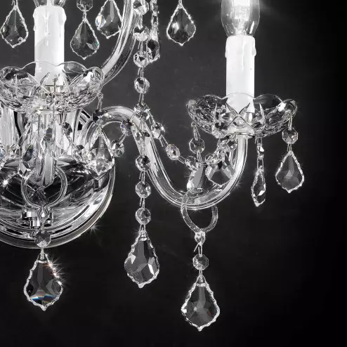 "Botticelli" applique vénitienne en cristal - 3+2 lumières - transparent avec Asfour cristal
