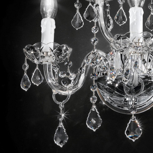 "Botticelli" venetian crystal wall sconce - 3+2 lights - transparent with Asfour venetian crystal