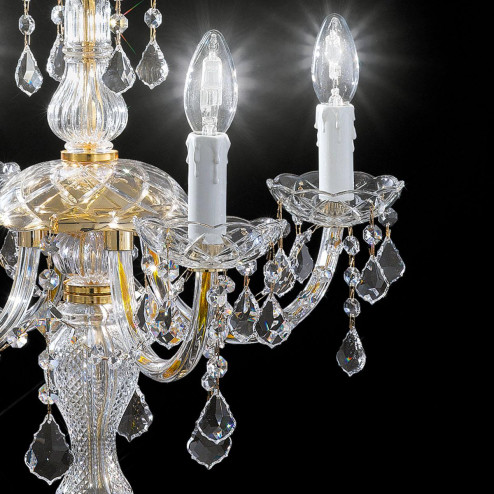 "Botticelli" lampe de table vénitienne en cristal - 4+1 lumières - transparen avec Asfour cristalt