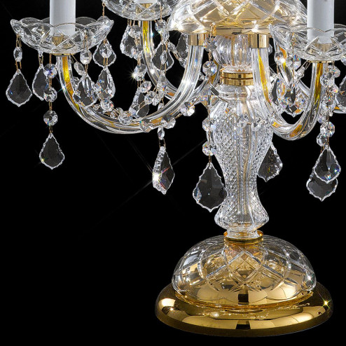 "Botticelli" venetian crystal table lamp - 4+1 lights - transparent with Asfour venetian crystal