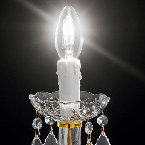 "Botticelli" lampara de mesita veneciana en cristal - 1 luce - transparente con cristal Asfour