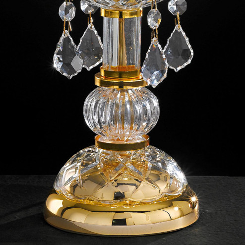 "Botticelli" venetian crystal bedside lamp - 1 light - transparent with Asfour venetian crystal