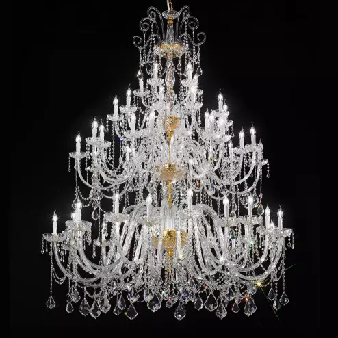 "Veronese" large venetian crystal chandelier - 20+20+10+5 lights - transparent with Asfour venetian crystal
