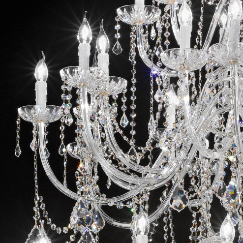 "Veronese" large venetian crystal chandelier - 20+20+10+5 lights - transparent with Asfour venetian crystal