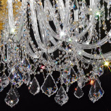 "Veronese" araña grande en cristal veneciano - 20+20+10+5 luces - transparente con cristal Asfour