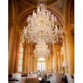 "Veronese" grand lustre vénitienne en cristal - 20+20+10+5 lumières - transparent avec Asfour cristal