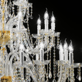 "Veronese" grand lustre vénitienne en cristal - 20+10+5 lumières - transparent avec Asfour cristal