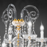 "Veronese" luminaire vénitienne en cristal - 4+4 lumières - transparent avec Asfour cristal