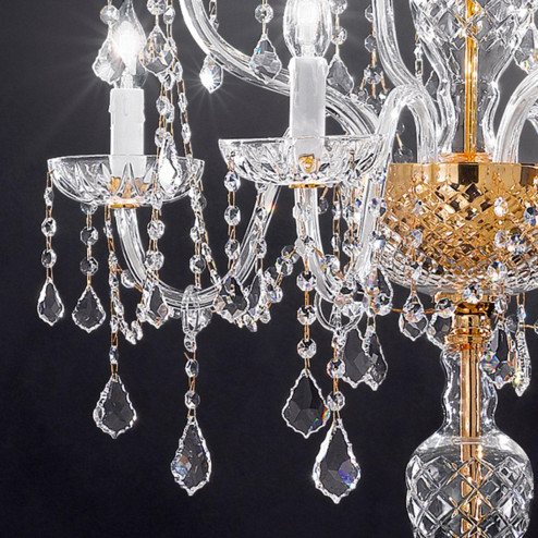 "Veronese" venetian crystal floor lamp - 4+4 lights - transparent with Asfour venetian crystal
