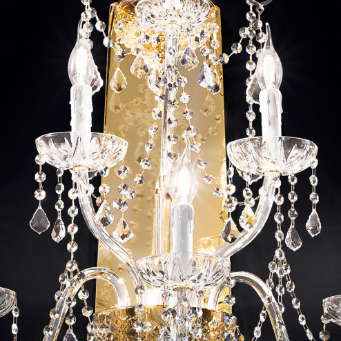 "Veronese" venetian crystal wall sconce - 3+2+1 lights - transparent with Asfour venetian crystal