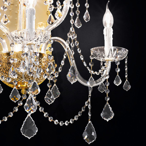 "Veronese" venetian crystal wall sconce - 3+2+1 lights - transparent with Asfour venetian crystal