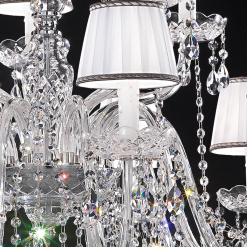 "Barbieri" venezianischer kristall kronleuchter mit lampenschirmen  - 10+5 flammig - transparent mit kristal Asfour