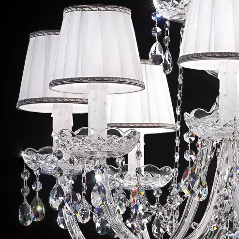 "Barbieri" venezianischer kristall kronleuchter mit lampenschirmen  - 10+5 flammig - transparent mit kristal Asfour