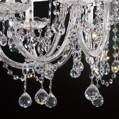 "Barbieri" venetian crystal chandelier with lampshades - 10+5 lights - transparent with Asfour venetian crystal
