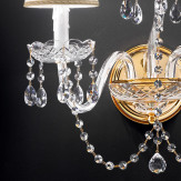 "Barbieri" aplique veneciano de pared en cristal - 2+1 luces - transparente con cristal Asfour