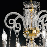 "Signorini" lampara veneciana en cristal - 6 luces - transparente con cristal Asfour