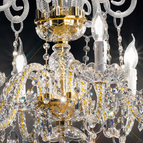 "Signorini" venezianischer kristall kronleuchter - 6 flammig - transparent mit kristal Asfour
