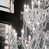 "Signorini" grand lustre vénitienne en cristal -16+16+8+4 lumières - transparent avec Asfour cristal