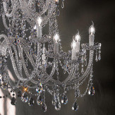 "Signorini" araña grande en cristal veneciano - 16+16+8+4 luces - transparent con cristal Asfour