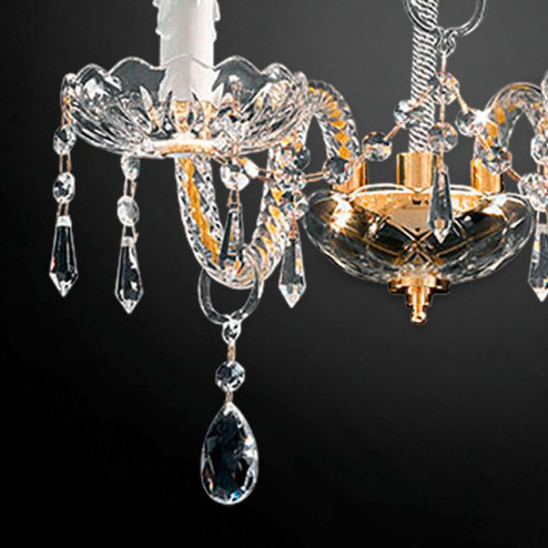"Signorini" venetian crystal wall sconce - 2 lights - transparent with Asfour venetian crystal