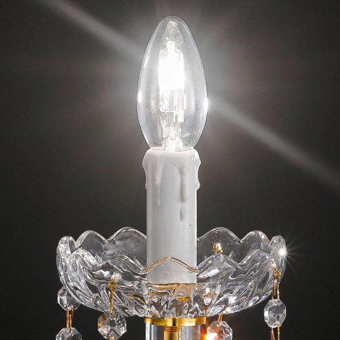 "Signorini" venetian crystal bedside lamp - 1 light - transparent with Asfour venetian crystal