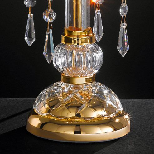 "Signorini" venetian crystal bedside lamp - 1 light - transparent with Asfour venetian crystal
