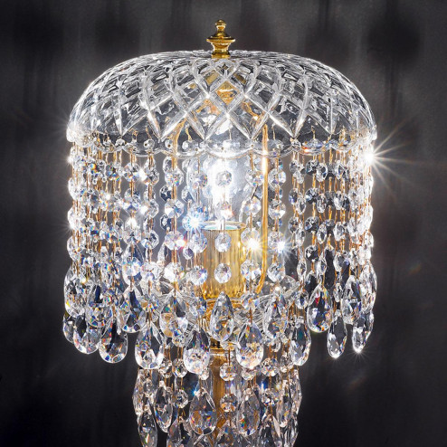 "Signorini" large venetian crystal bedside lamp - 1 light - transparent with Asfour venetian crystal